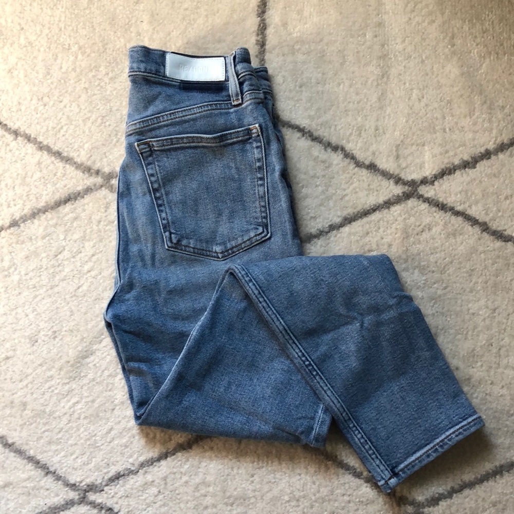 Re/Done High Rise Ankle Crop Jeans